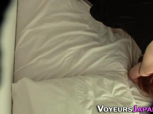 Horny guy spying on petite asian girl on spy cam