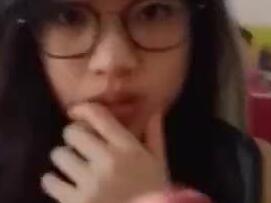 Sloppy messy facial by cute Asian teen