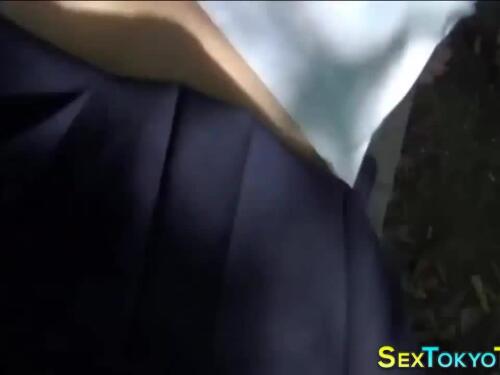 Shy Asian Schoolgirl Keio gets creampied in a public park