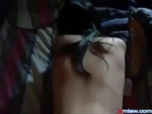 Asian girl gets pussy licked and fucked by guy in black fishnet stockings