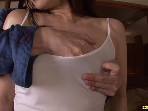 Perfect Asian wife Asian babe Chika Arimura sucking and riding cock