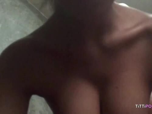 Busty Asian girl has her big natural boobs filled with sperm
