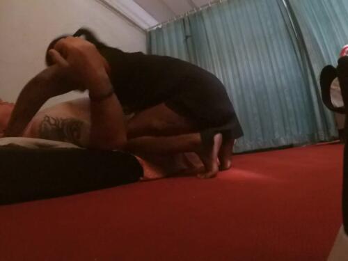 Horny Thai babe sucking big cock after massage