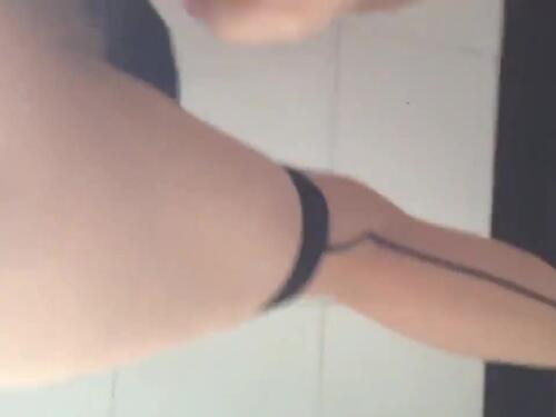 Asian cumslut Tia shows off her pussy before bukkake