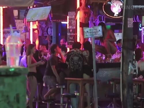 Thailand women with a super-hot body down in a public spot