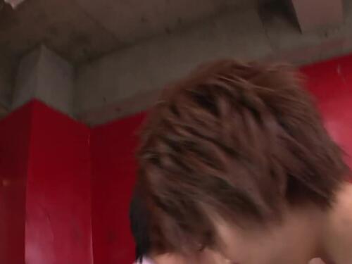 Japanese teasing, stripping, and licking and kissing Maki Yuuki as scenes are edited