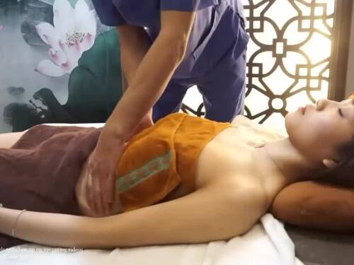 Medical examination of a beautiful Korean woman by massage video