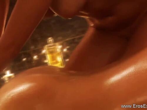 Massage Rooms Asian black stud gets both holes pounded