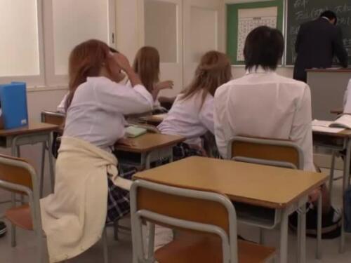Busty Japanese Schoolgirl Ria Intense and Passionate Foursome with Glam!